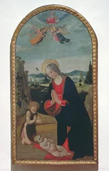 La Madonna y el Niño San Juan Bautista adorando al Niño Jesús
